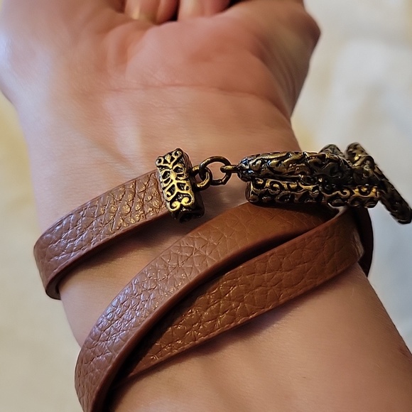 Premier Designs Wrap Bracelet Turquoise/Bronze Tone - Picture 4 of 7